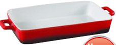 Forma pocelāna, sarkana, 40x19x6 cm