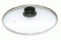 Vāks stikla, 28 cm, ar metāla malu