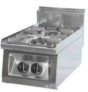 Gāzes plīts 2 degļi, pjezo aizdedze, 8kW, 400x650x300 mm