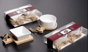 Trauks mērcei ar paliktni (bambusa), porcelāna, BBQ, apaļš