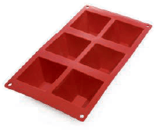 Forma cepšanai, silikona, 6 piramīdas. 30x17.5cm