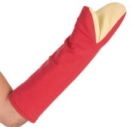 Cimds, sarkans, auduma, 45 cm, karstumizturīgs - +50C