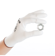 Cimdi darba, L-izmērs 9 , balti ar NYLON PU pārklājumu