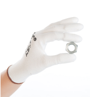 Cimdi darba, M-izmērs 8, balti ar NYLON PU pārklājumu