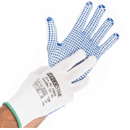 Cimdi darba, kokvilnas, L-izmērs, balti ar struktūra II