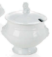 Terīne ar vāku, 3.5 litri, porcelāna