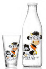 Glāze, 330 ml., stikla, ar apdruku (govs)