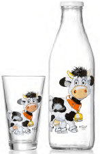 Pudele pienam, 1000 ml., ar apdruku (govs)