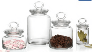 Burka ar vāku, stikla, 1000 ml.