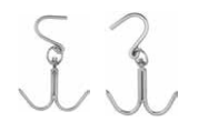 Āķis, dubultais, āķa biezums 10 mm, kop. garums 240 mm