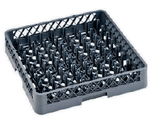 Grozs trauku mašīnai, šķīvjiem, 64 pirksti, 50x50cm, pelēks