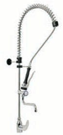 Duša, trauku skalošanai, ar maisītāju un krānu pa vidu