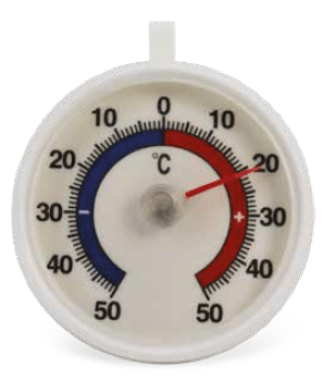 Termometrs ledusskapim, apaļš, -50/+50C